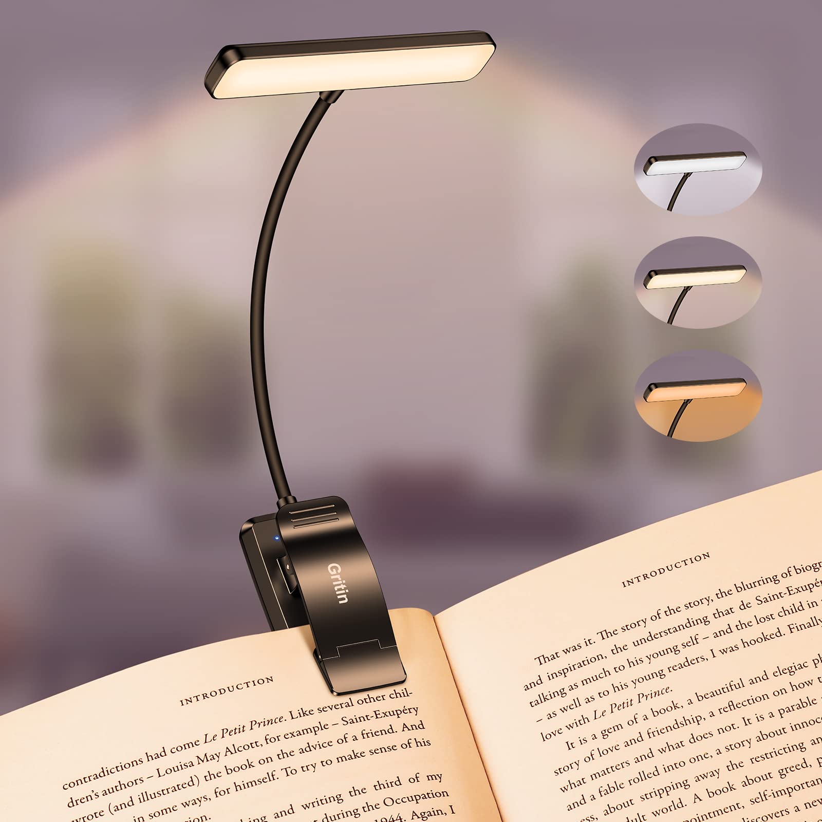 Gritin G1326 Lámpara Lectura Pinza 19 LED