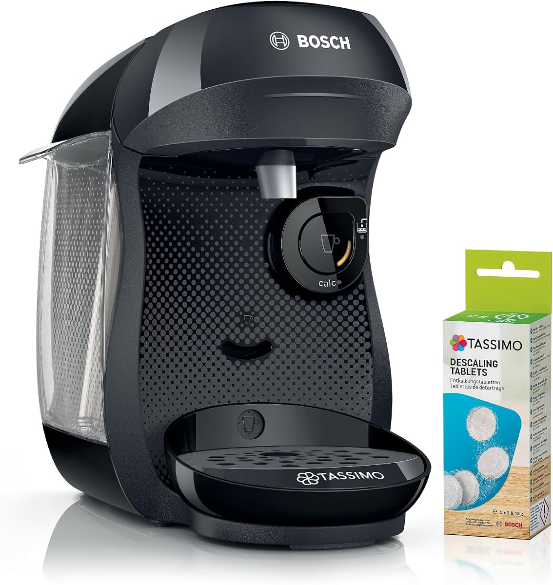 Tassimo Happy TAS102EA, cafetera multibebidas de cápsulas T-Disc negra