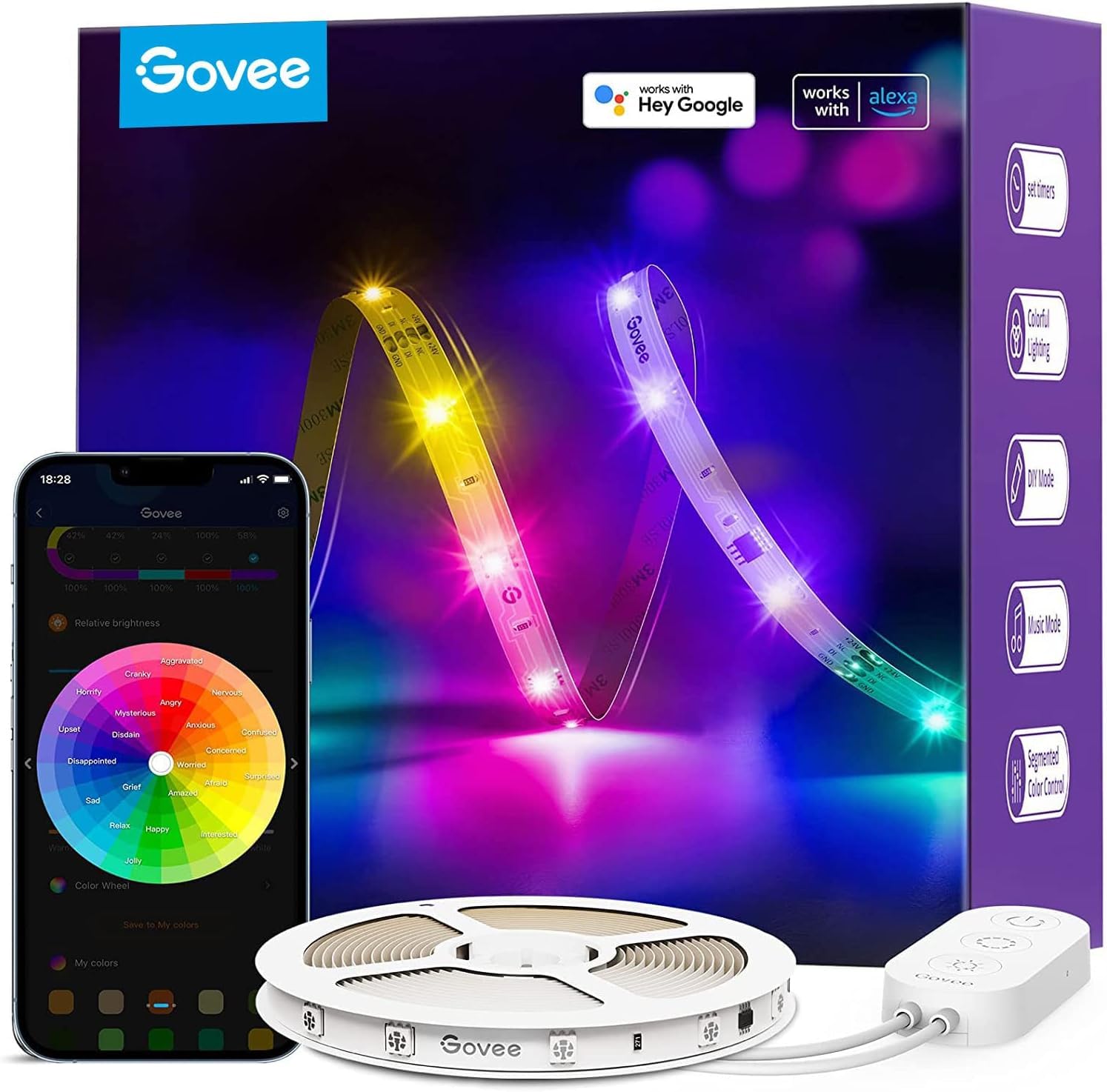 Govee RGBIC Tiras LED 5m con control segmentado y sincronización de música