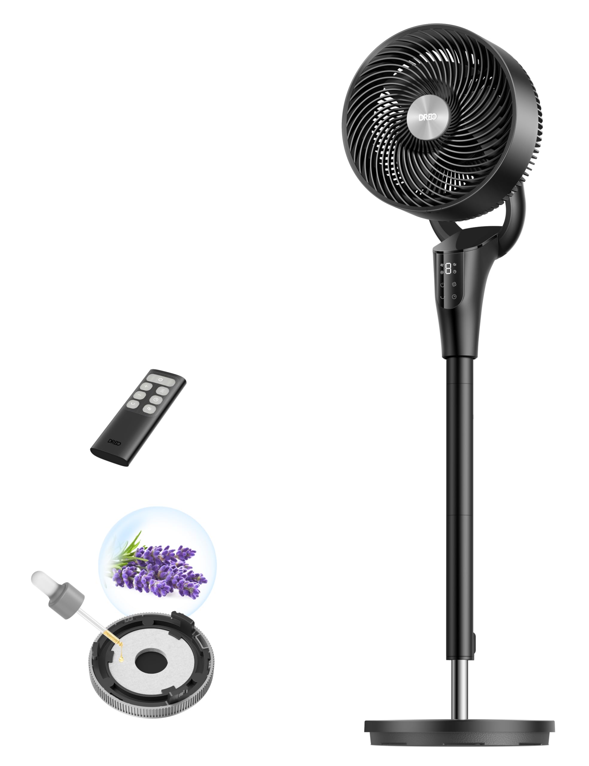 Dreo Quiet Standing Fan [Mejorado], ventilador de pie silencioso