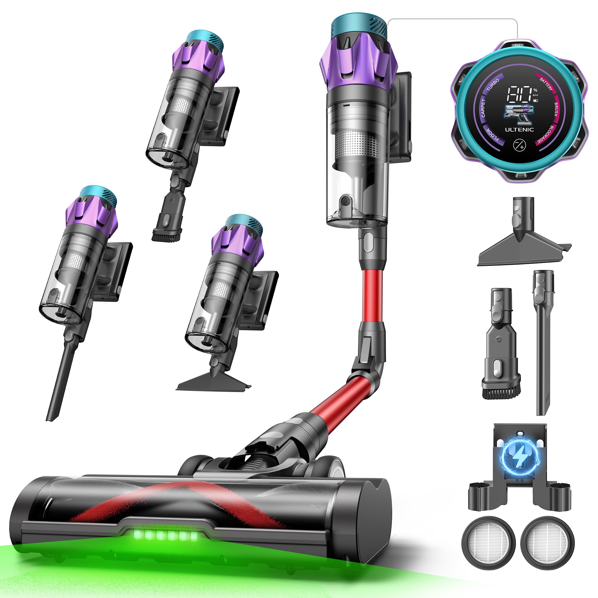 Ultenic U18 Pro aspiradora vertical sin cable con pantalla LED